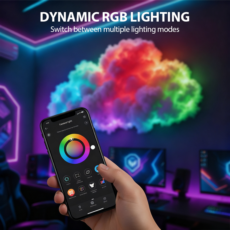 DIY "Thundercloud" lighting with LED and USB power supply🌈☁️