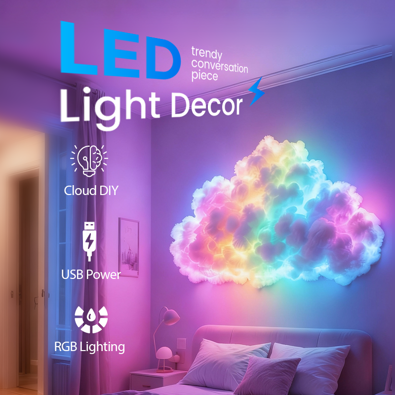 DIY "Thundercloud" lighting with LED and USB power supply🌈☁️